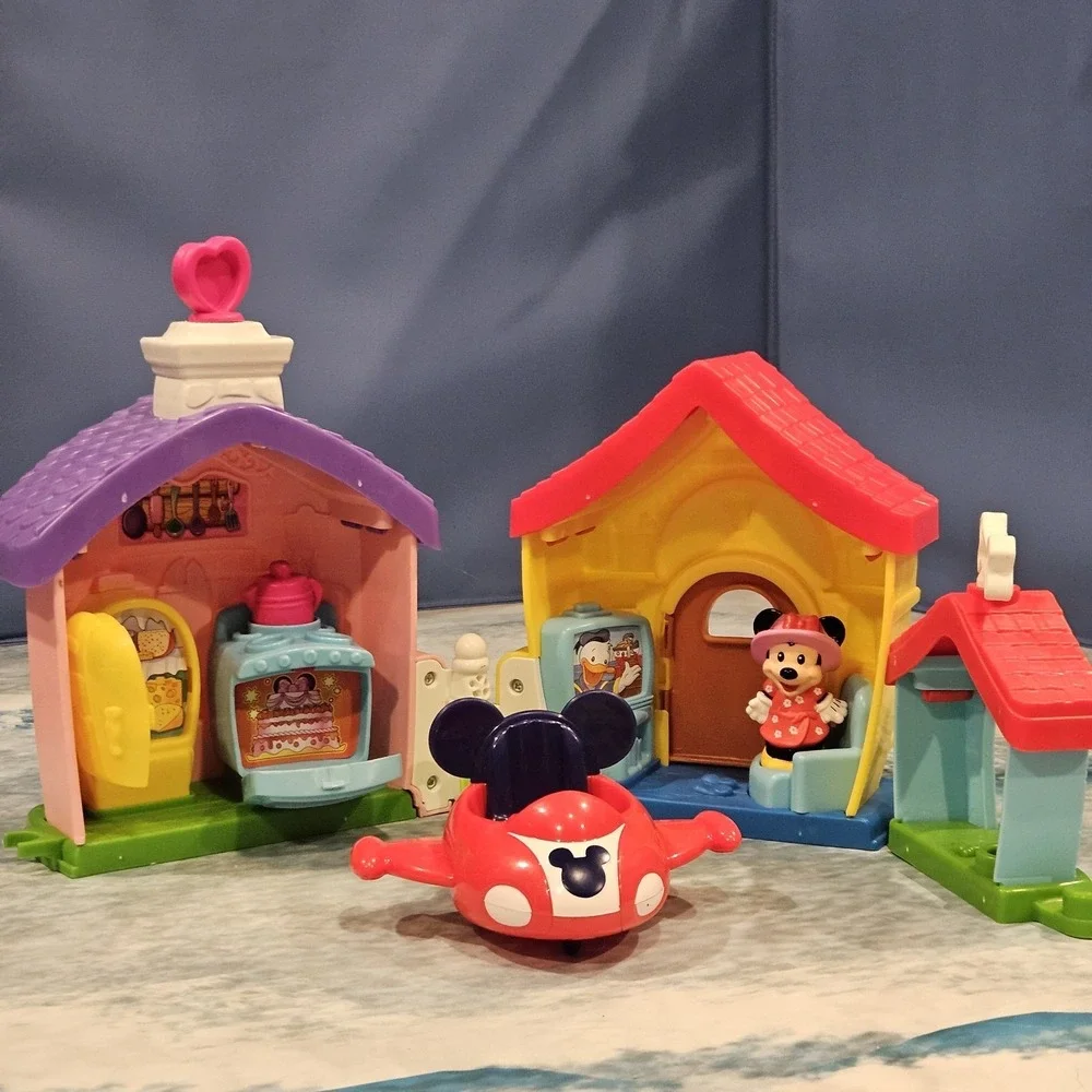 Fisher Price Little People Disney Minnie Mouse House Playset Airplane Figure Lot